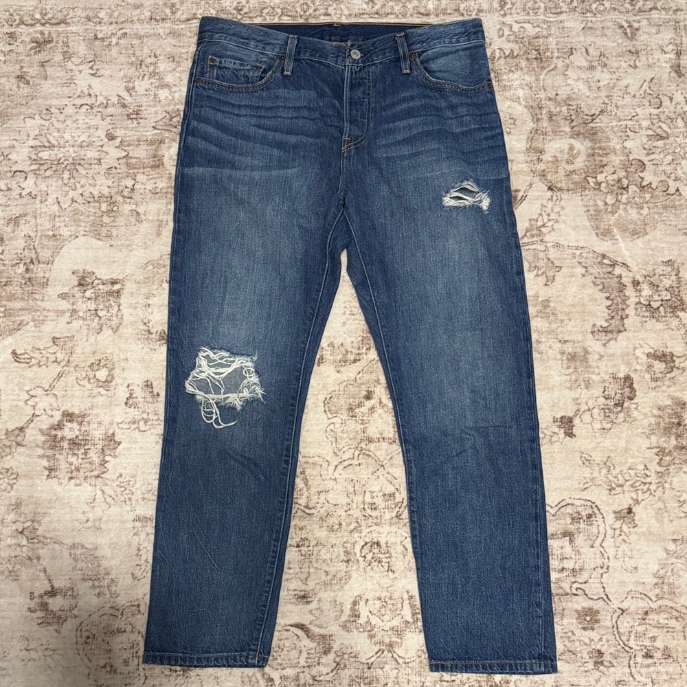 Levi's Women's Relaxed Blue Distressed Jeans